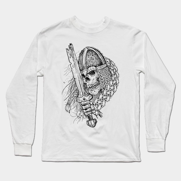 Draugr undead viking warrior knight Long Sleeve T-Shirt by BlackForge